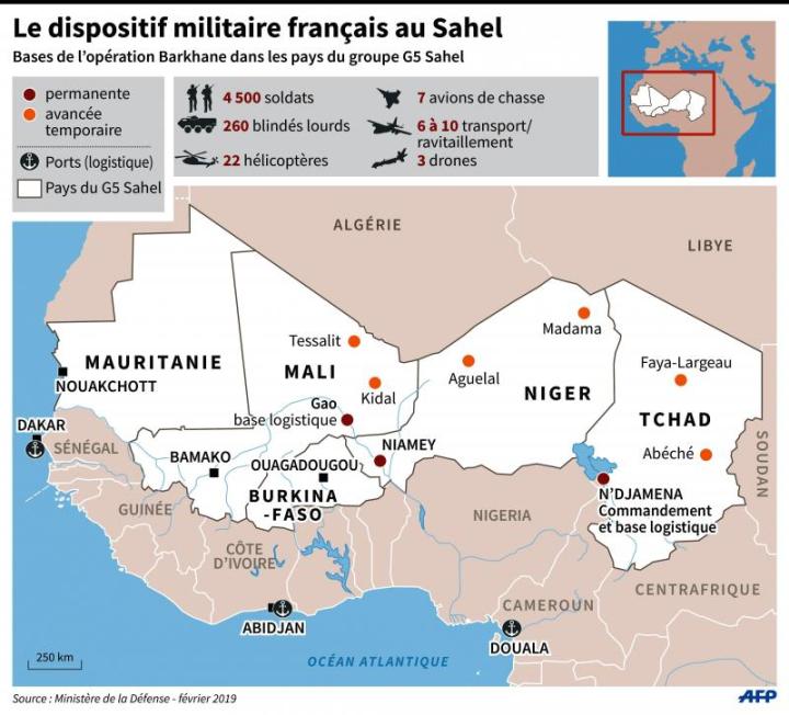 Afrique Carte du Sahel Mali Burkina Mauritanie